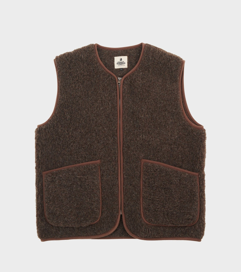 Vest i brun merinould