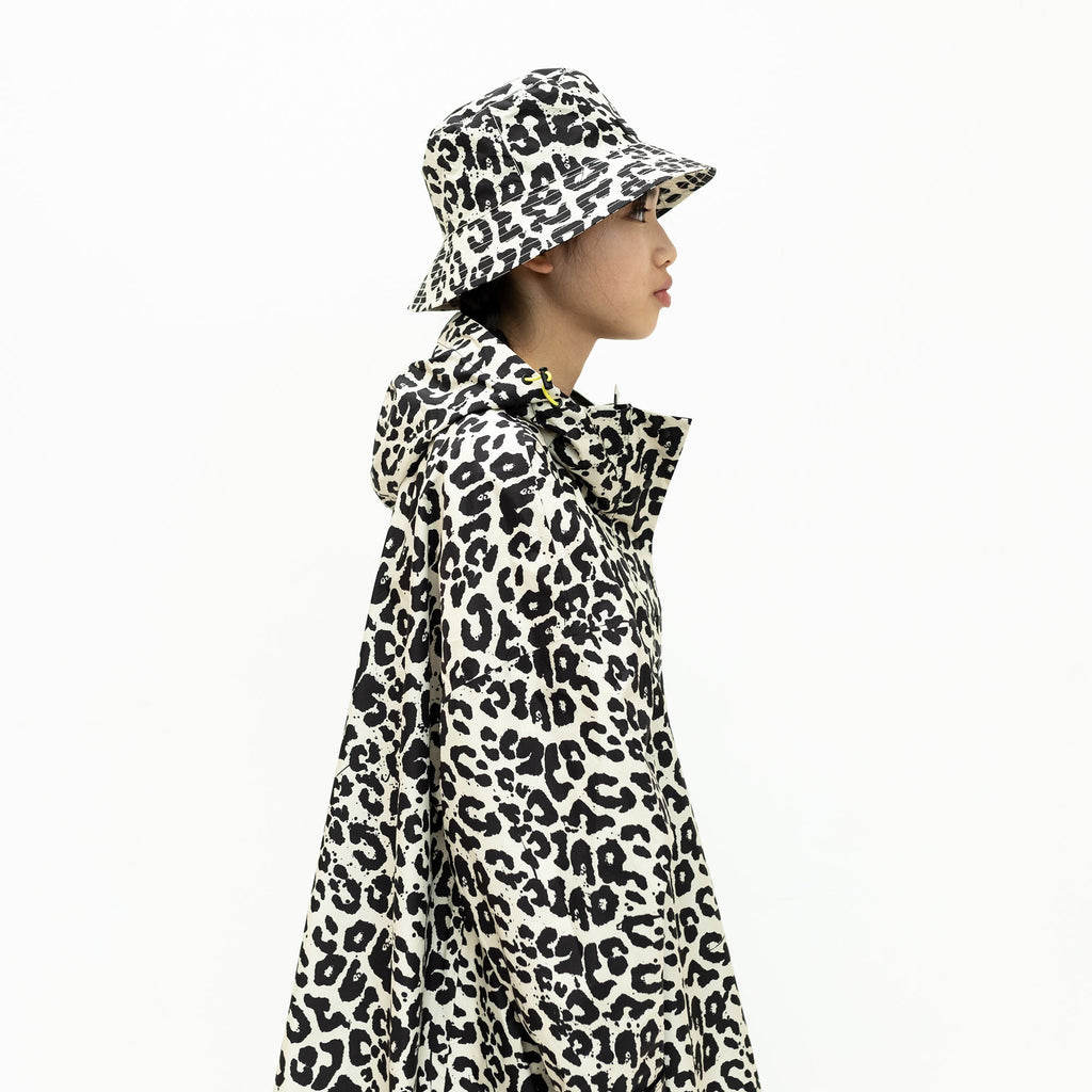 Recycled Rain Poncho Petit - leo black/cream