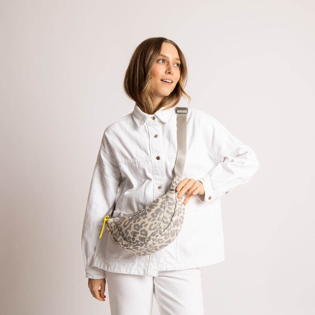 Recycled Bum Bag - leo grey/sand