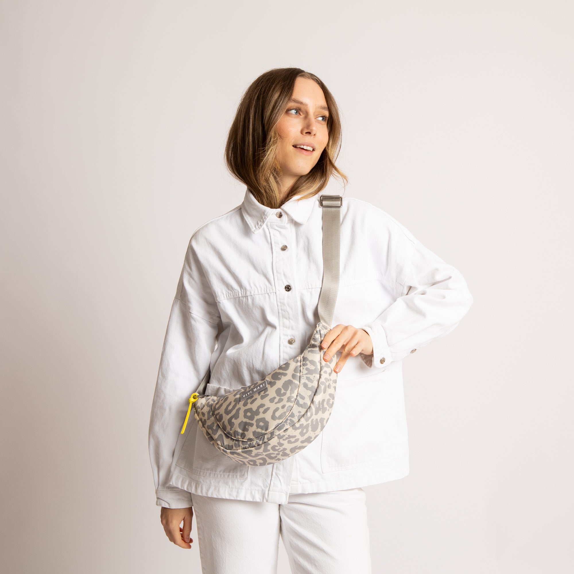 Recycled Bum Bag - leo grey/sand