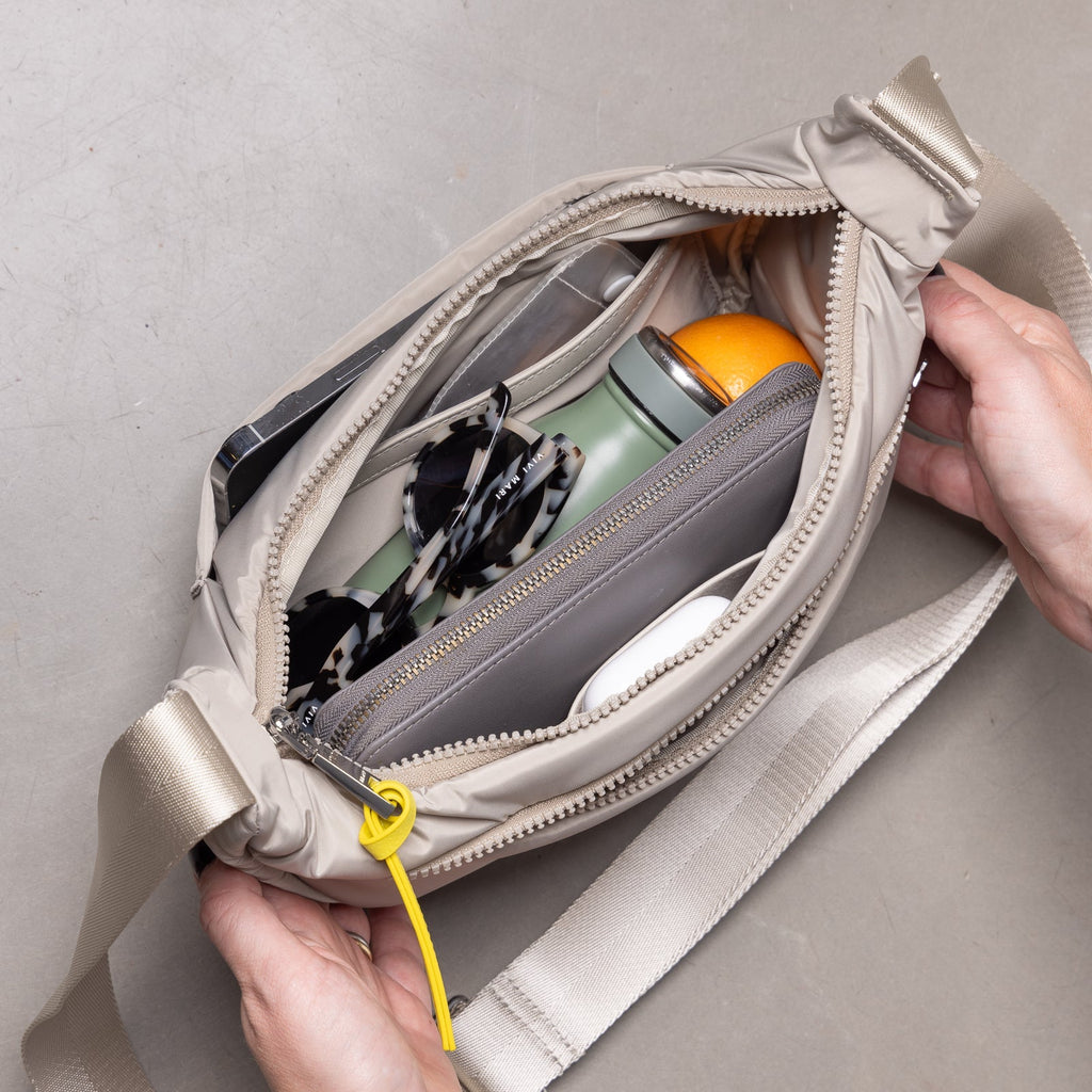Recycled Bum Bag - leo grey/sand