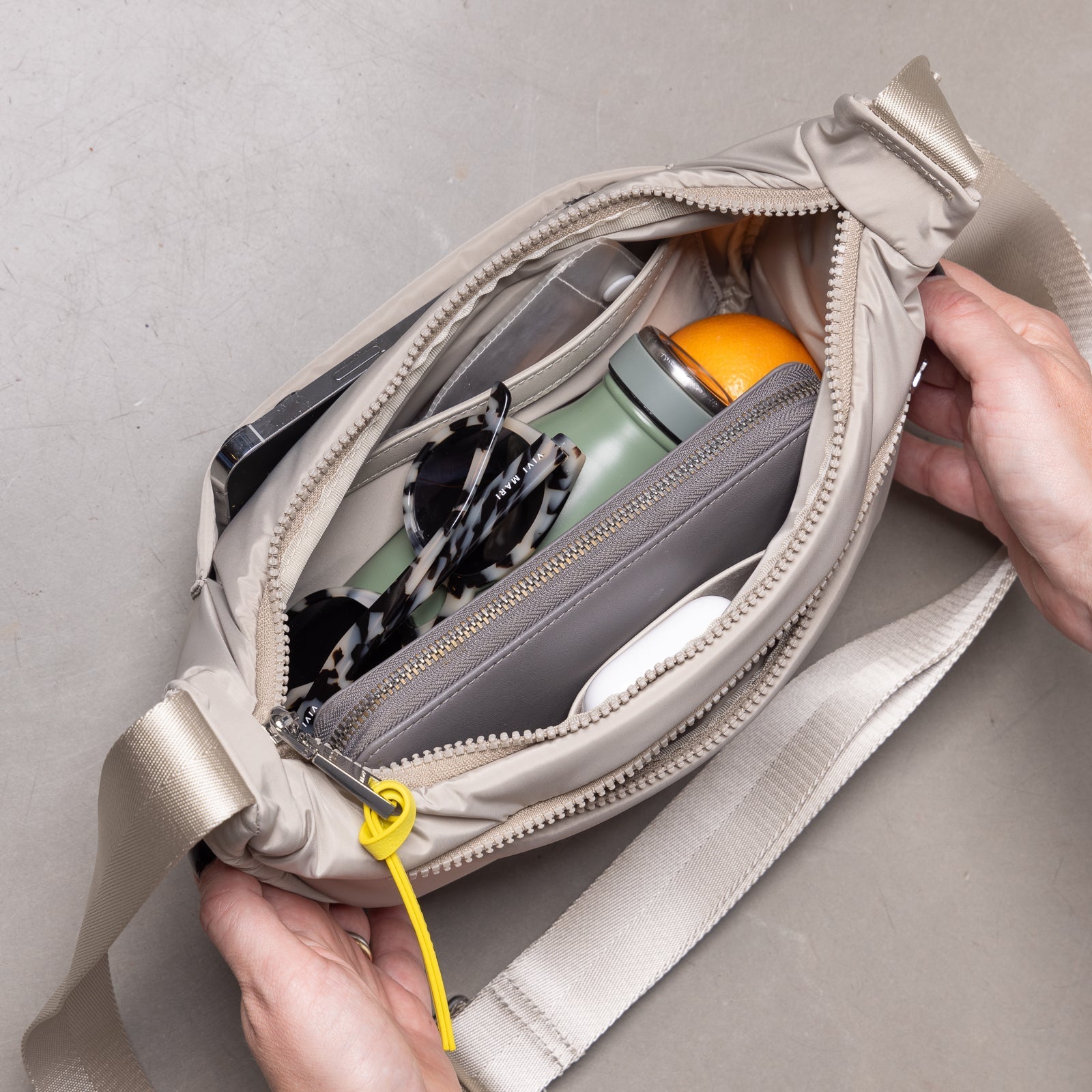 Recycled Bum Bag - leo grey/sand
