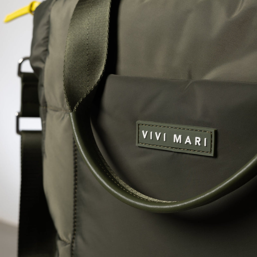 Recycled Padded Tote Bag - dark olive