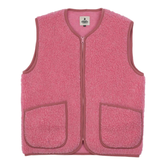 Vest i pink merinould