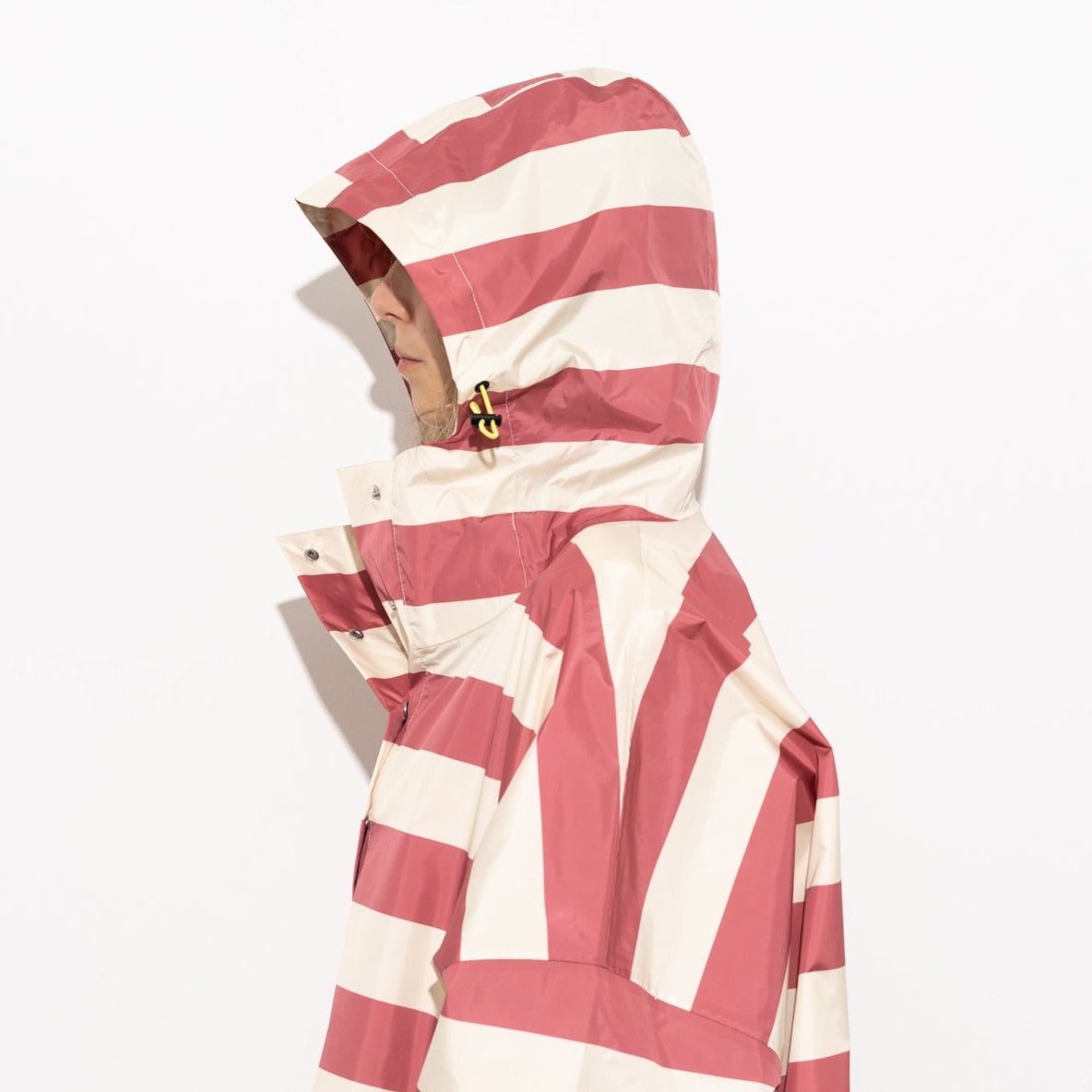 Recycled Rain Poncho - stripe blush/sand