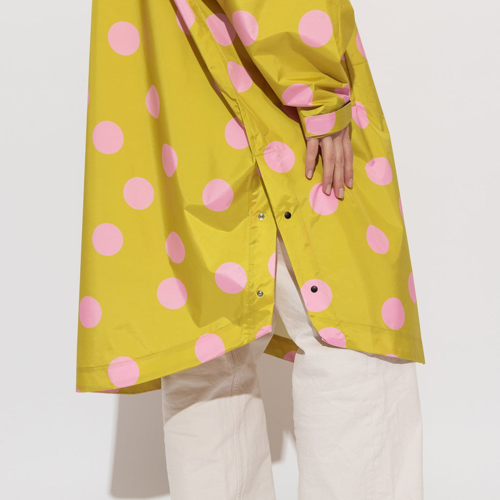 Recycled Rain Poncho - dots citrus/rose