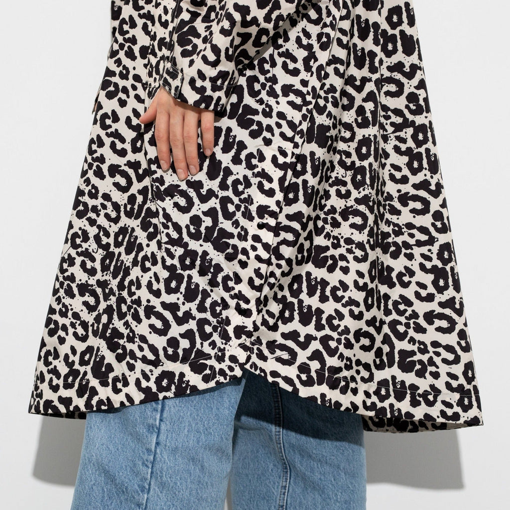 Recycled Rain Poncho - leo black/cream