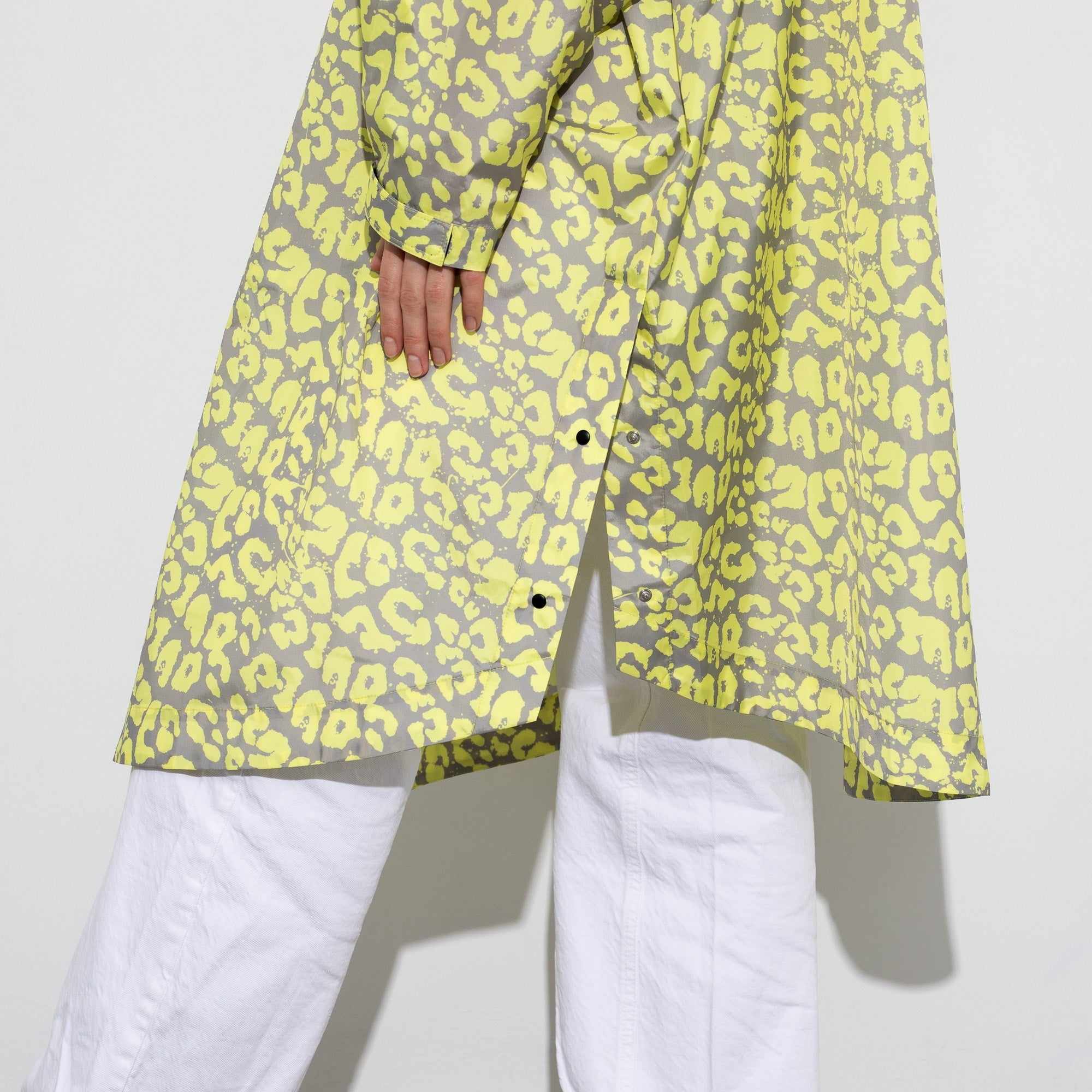 Recycled Rain Poncho - leo bright yellow/grey