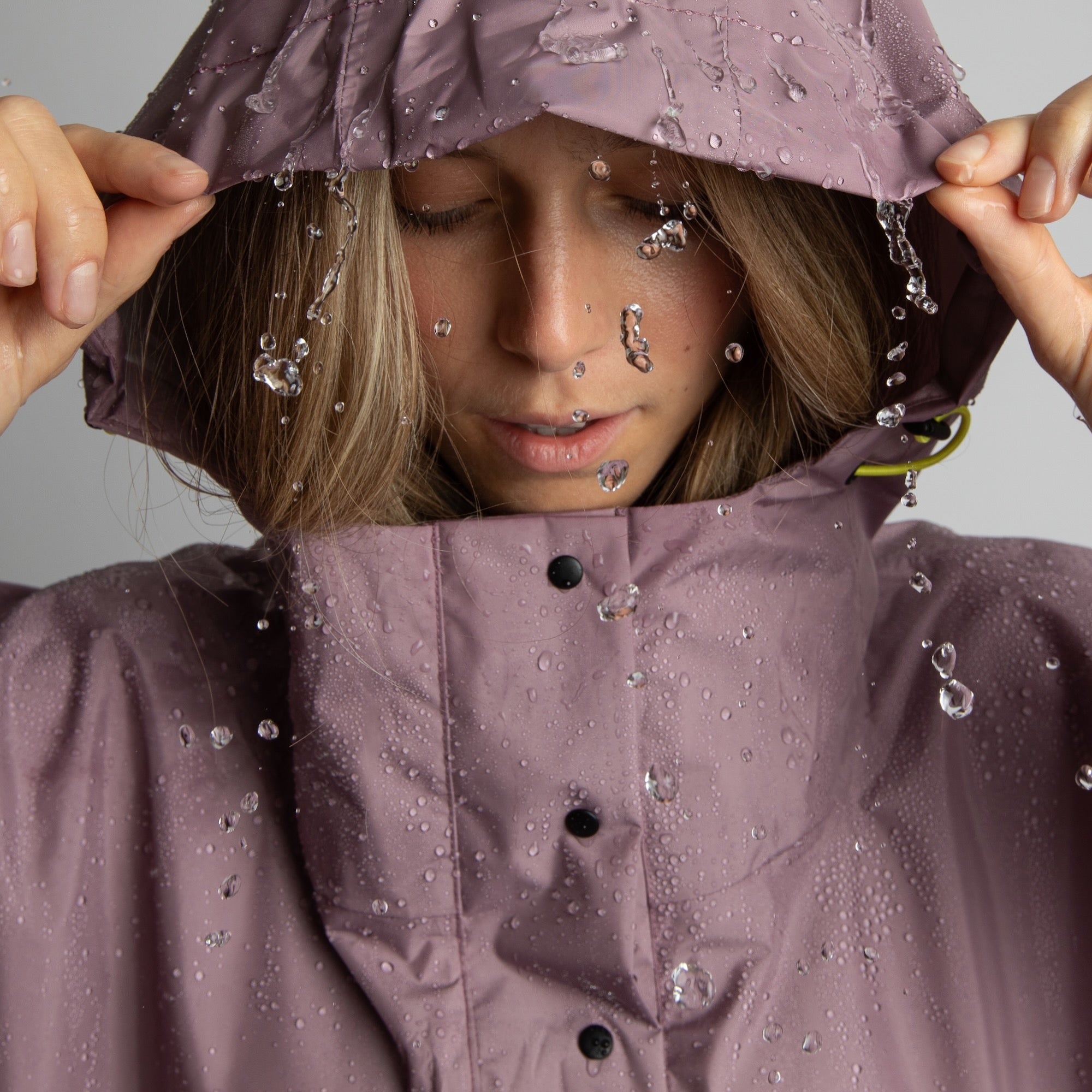 Recycled Rain Poncho - ash plum