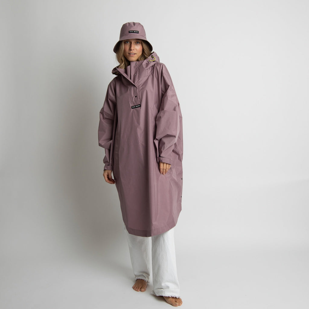 Recycled Rain Poncho - ash plum