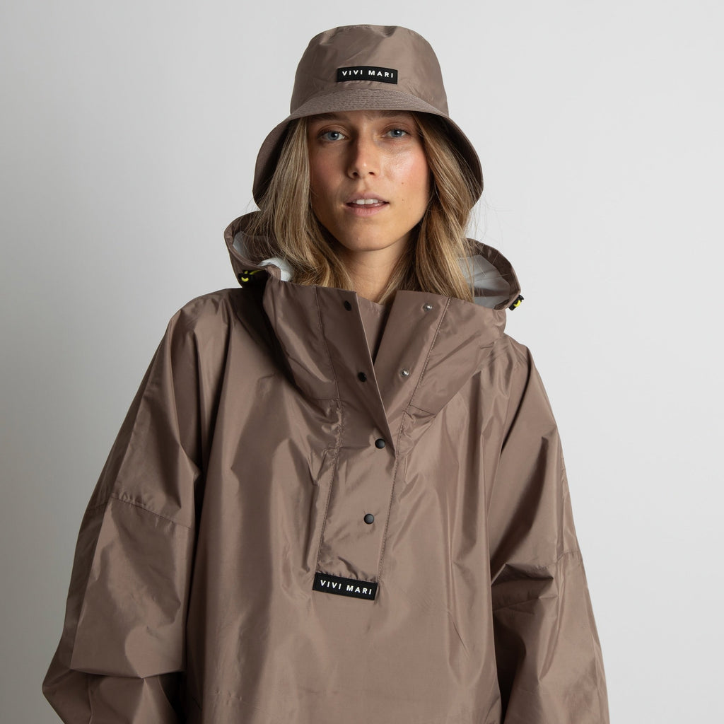 Recycled Rain Poncho - dark mushroom