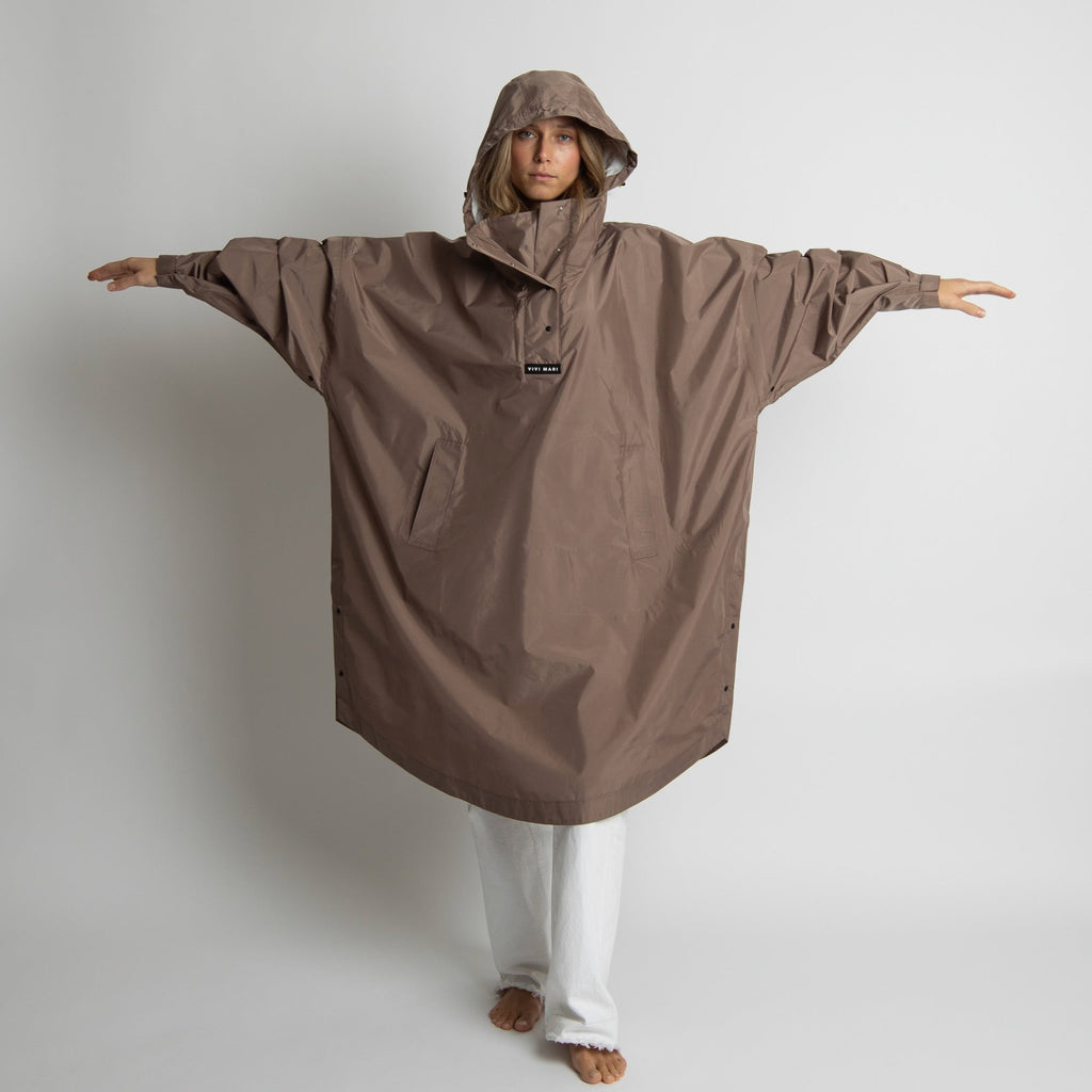 Recycled Rain Poncho - dark mushroom