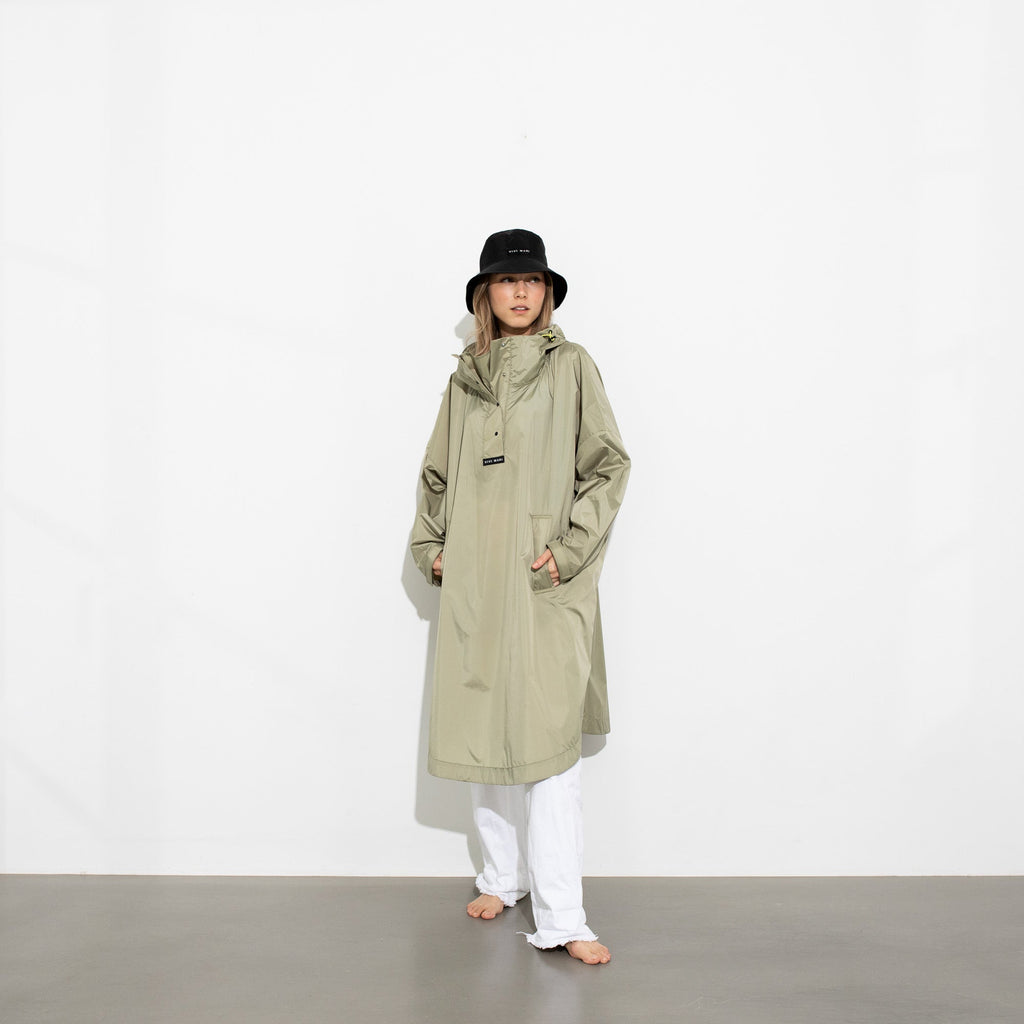 Recycled Rain Poncho - pale olive
